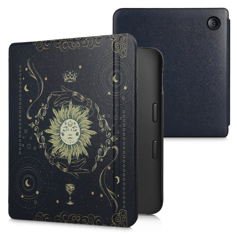 kwmobile Schutzhülle für Kobo Libra 2 Hülle - eReader Flip Case mit Auto Sleep Funktion - Galaxie Baum Wiese