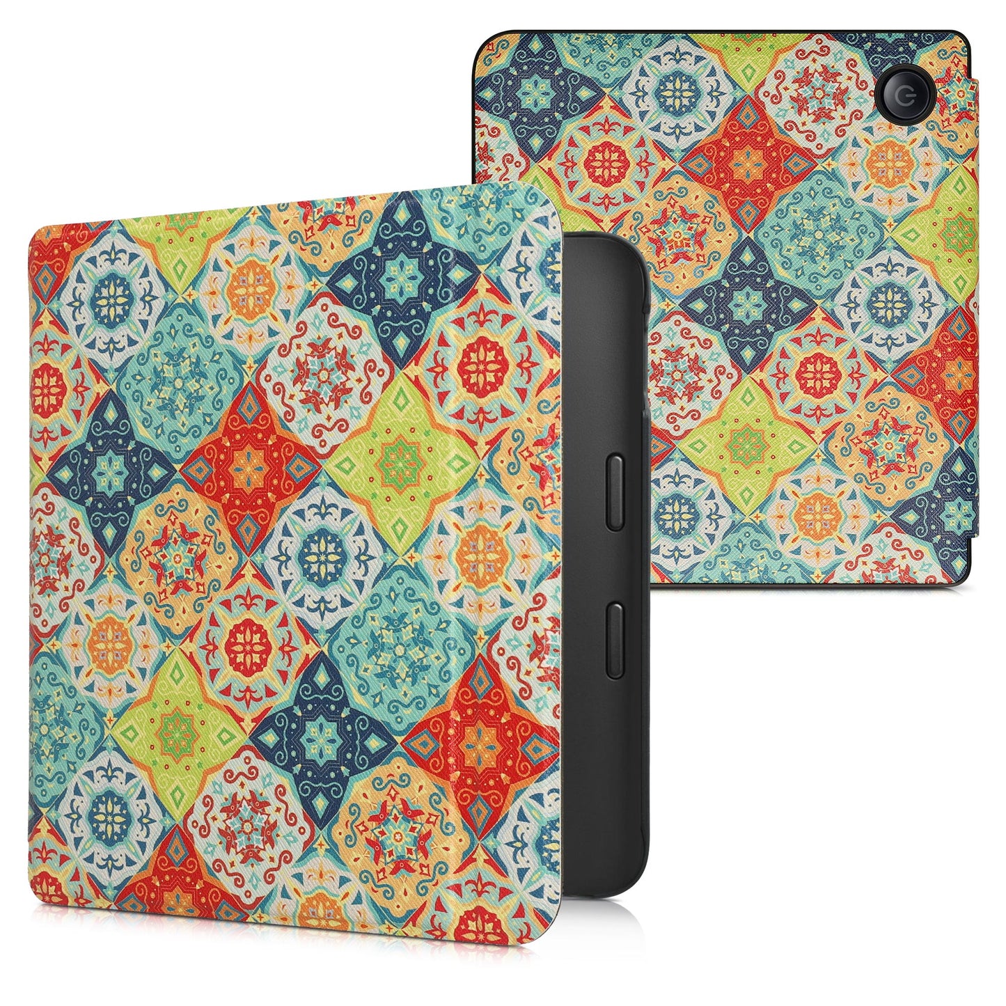 kwmobile Schutzhülle für Kobo Libra 2 Hülle - eReader Flip Case mit Auto Sleep Funktion - Galaxie Baum Wiese