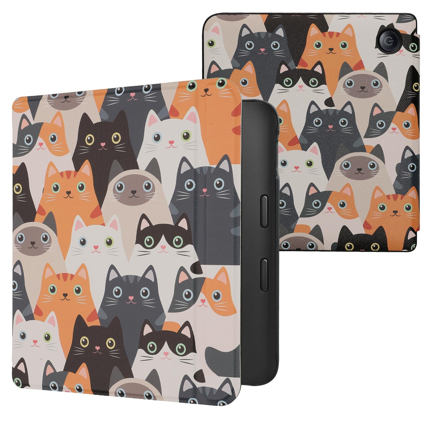 kwmobile Schutzhülle für Kobo Libra 2 Hülle - eReader Flip Case mit Auto Sleep Funktion - Galaxie Baum Wiese