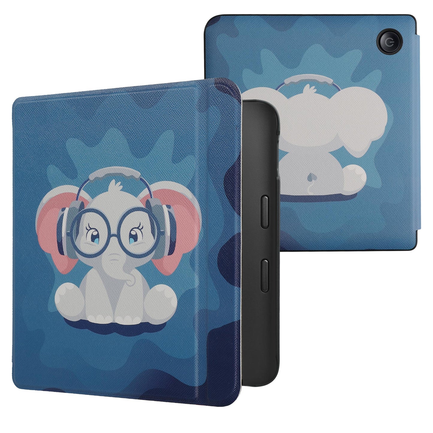 kwmobile Schutzhülle für Kobo Libra 2 Hülle - eReader Flip Case mit Auto Sleep Funktion - Galaxie Baum Wiese