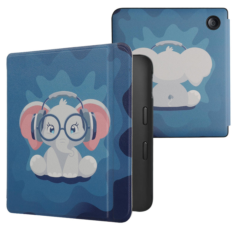 kwmobile Schutzhülle für Kobo Libra 2 Hülle - eReader Flip Case mit Auto Sleep Funktion - Galaxie Baum Wiese