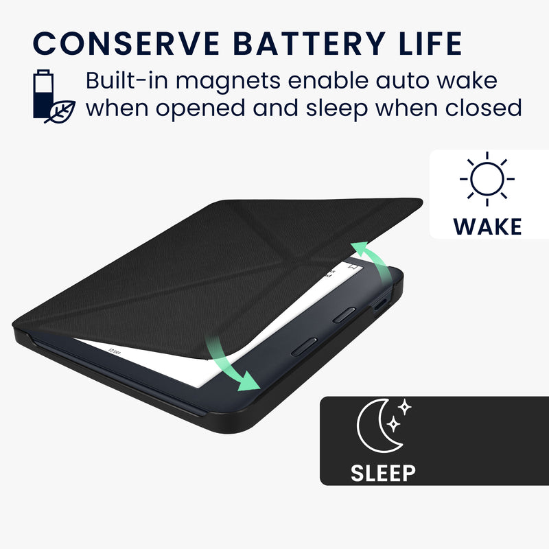 kwmobile Schutzhülle für Kobo Libra 2 Hülle Kunstleder Case eReader Klapphülle mit Auto Sleep Funktion Cover mit Ständer