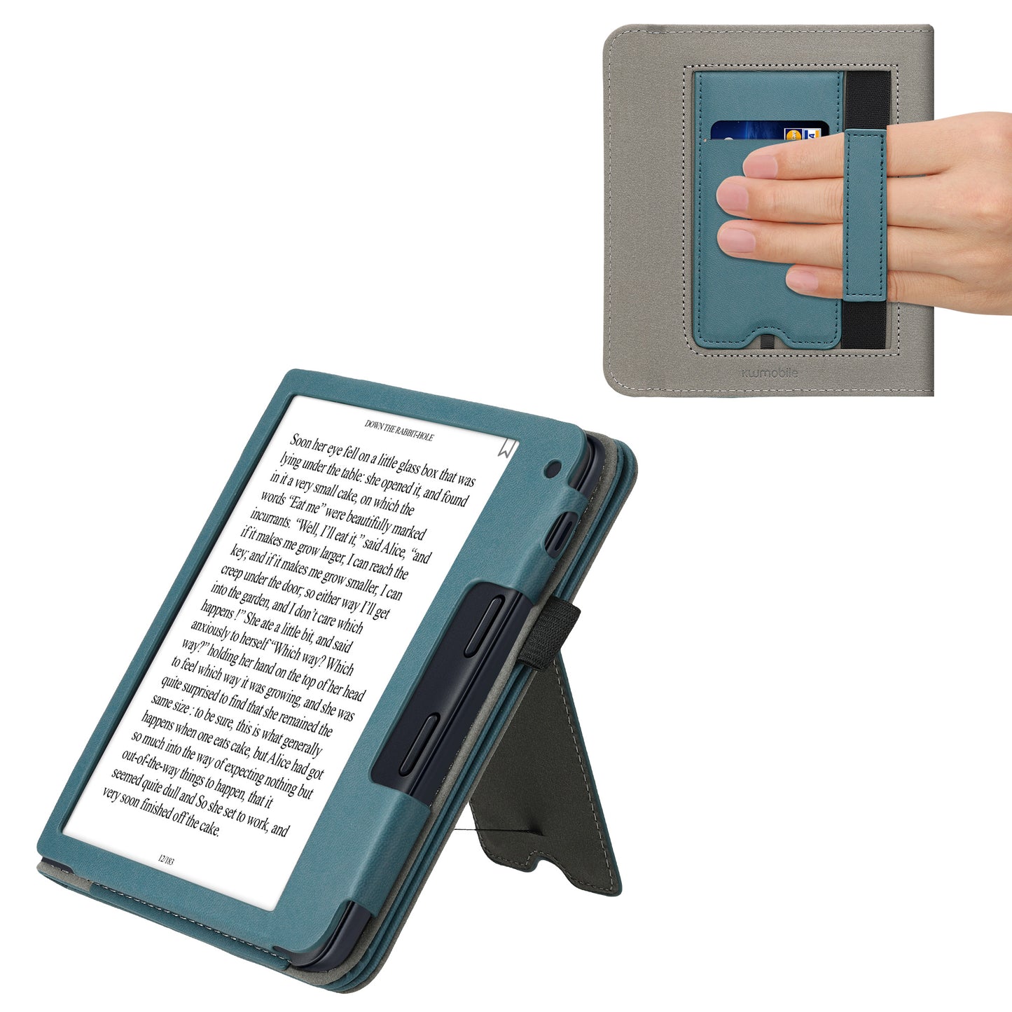 kwmobile Flip Hülle kompatibel mit Kobo Libra 2 - Handschlaufe - Cover
