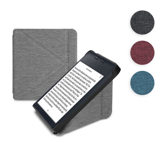 kwmobile Hülle kompatibel mit Kobo Libra 2 - Stoff eReader Schutzhülle Cover Case - Dunkelgrau Dunkelgrau  