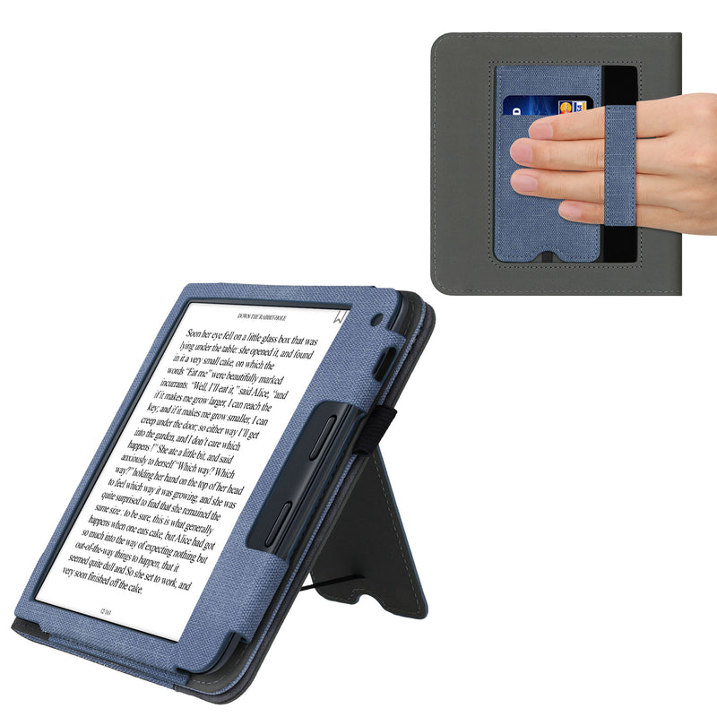 kwmobile Hülle kompatibel mit Kobo Libra 2 Flip Case mit Handschlaufe Cover