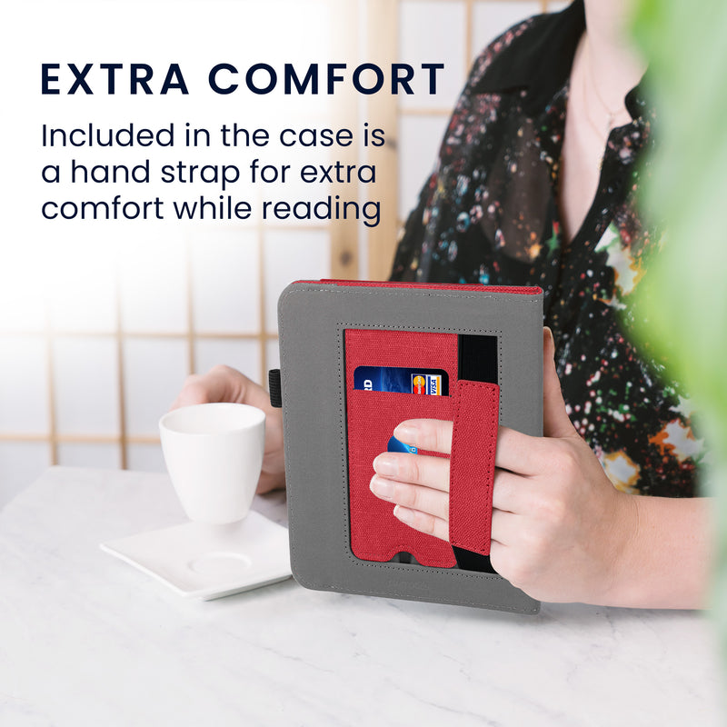 kwmobile Hülle kompatibel mit Kobo Libra 2 Flip Case mit Handschlaufe Cover