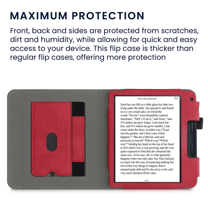kwmobile Hülle kompatibel mit Kobo Libra 2 Flip Case mit Handschlaufe Cover