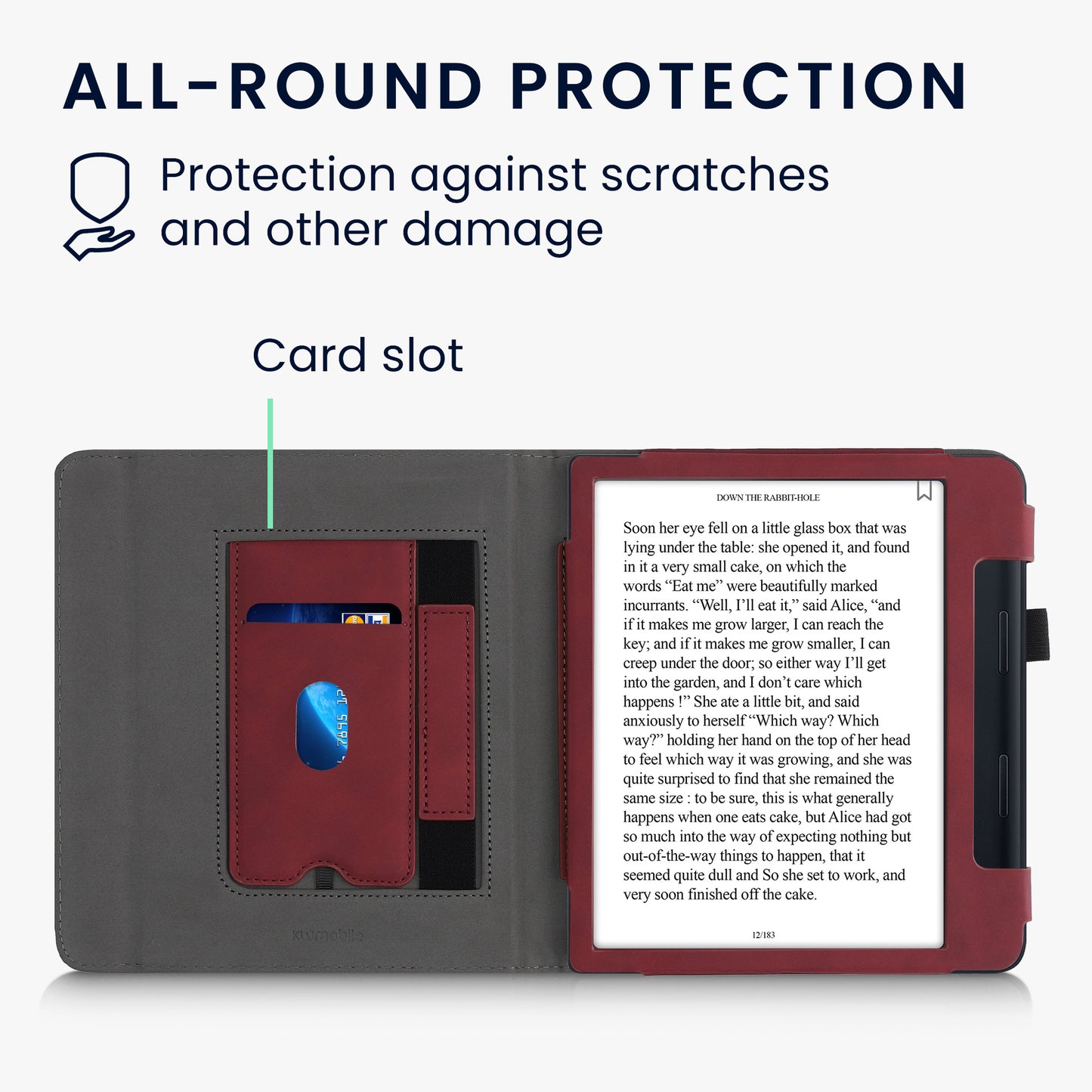 kwmobile Flip Hülle kompatibel mit Kobo Sage - Handschlaufe - Cover