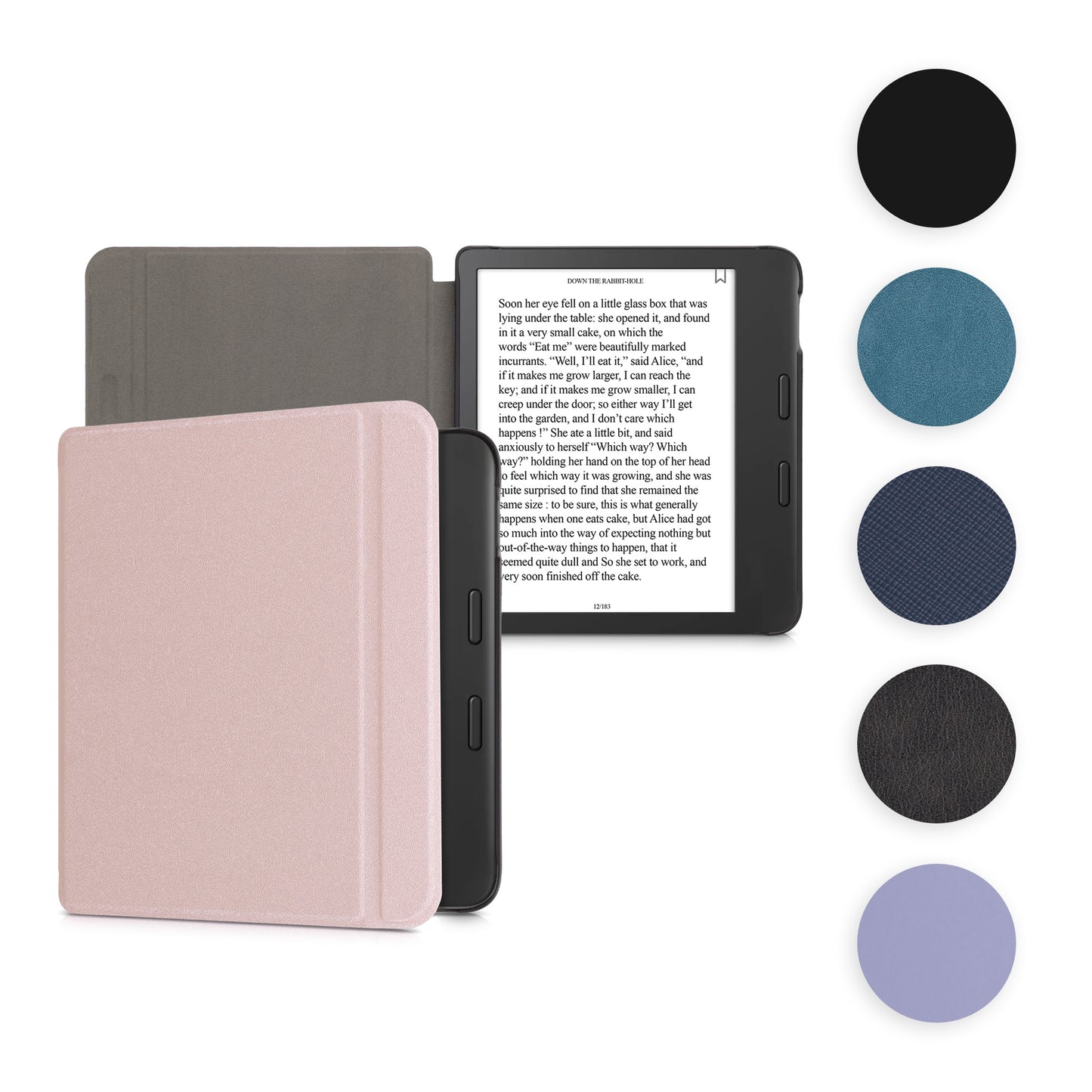 kwmobile Klapphülle kompatibel mit Tolino Vision 6 Hülle - eReader Case aus Kunstleder - Cover - Rosegold Rosegold  