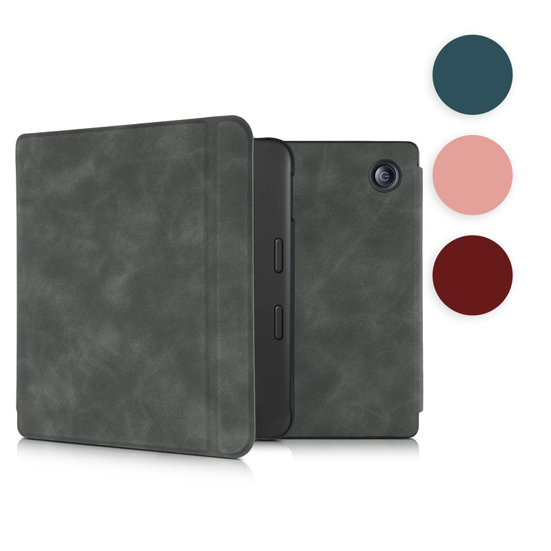 kwmobile Hülle kompatibel mit Tolino Vision 6 - Kunstleder eReader Schutzhülle Cover Case - Dunkelrot Dunkelrot  