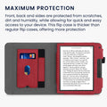 kwmobile Hülle kompatibel mit Tolino Vision 6 Hülle - Flip Case mit Handschlaufe - Kunstleder Cover - Dunkelgrau