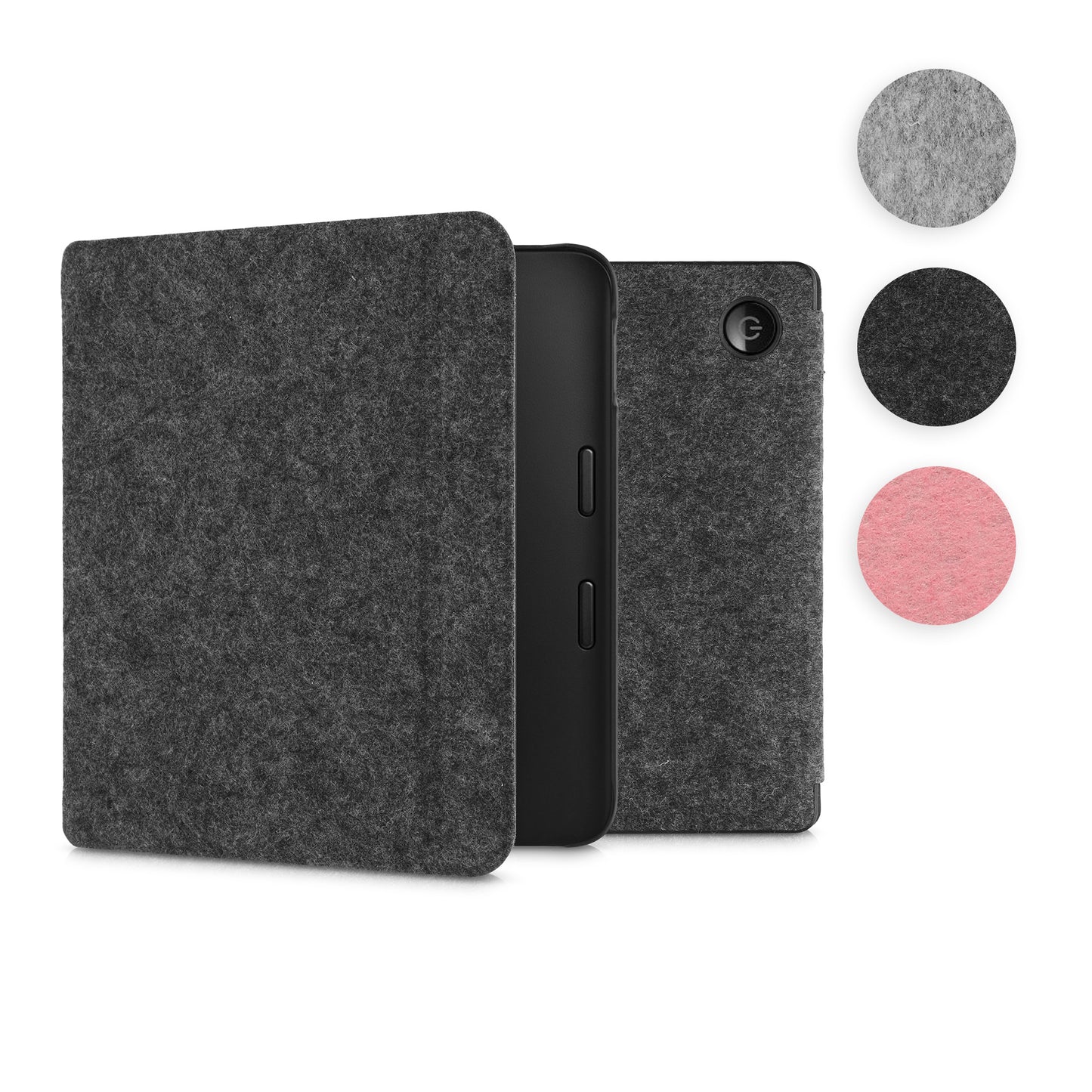 kwmobile Hülle kompatibel mit Tolino Vision 6 - Filz Stoff eReader Schutzhülle Cover Case - Dunkelgrau Dunkelgrau  