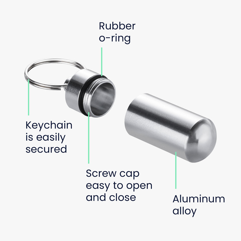 kwmobile Metall Pillendose Tablettendose Box mit Ring Pillenbox Kapsel Dose für Medikamente
