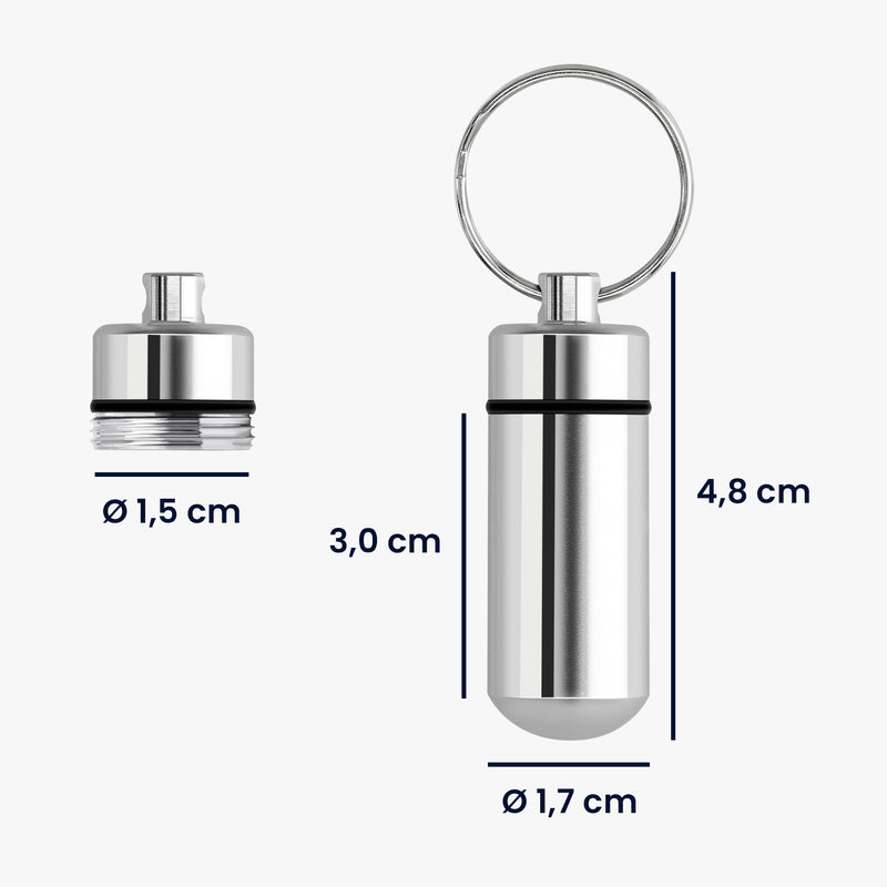 kwmobile Metall Pillendose Tablettendose Box mit Ring Pillenbox Kapsel Dose für Medikamente