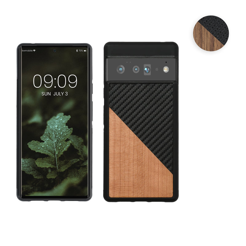kwmobile Hülle kompatibel mit Google Pixel 6 Pro - Handyhülle - Handy Schutzhülle - Smartphone Cover - Dunkelbraun Schwarz Dunkelbraun  [dsg01]