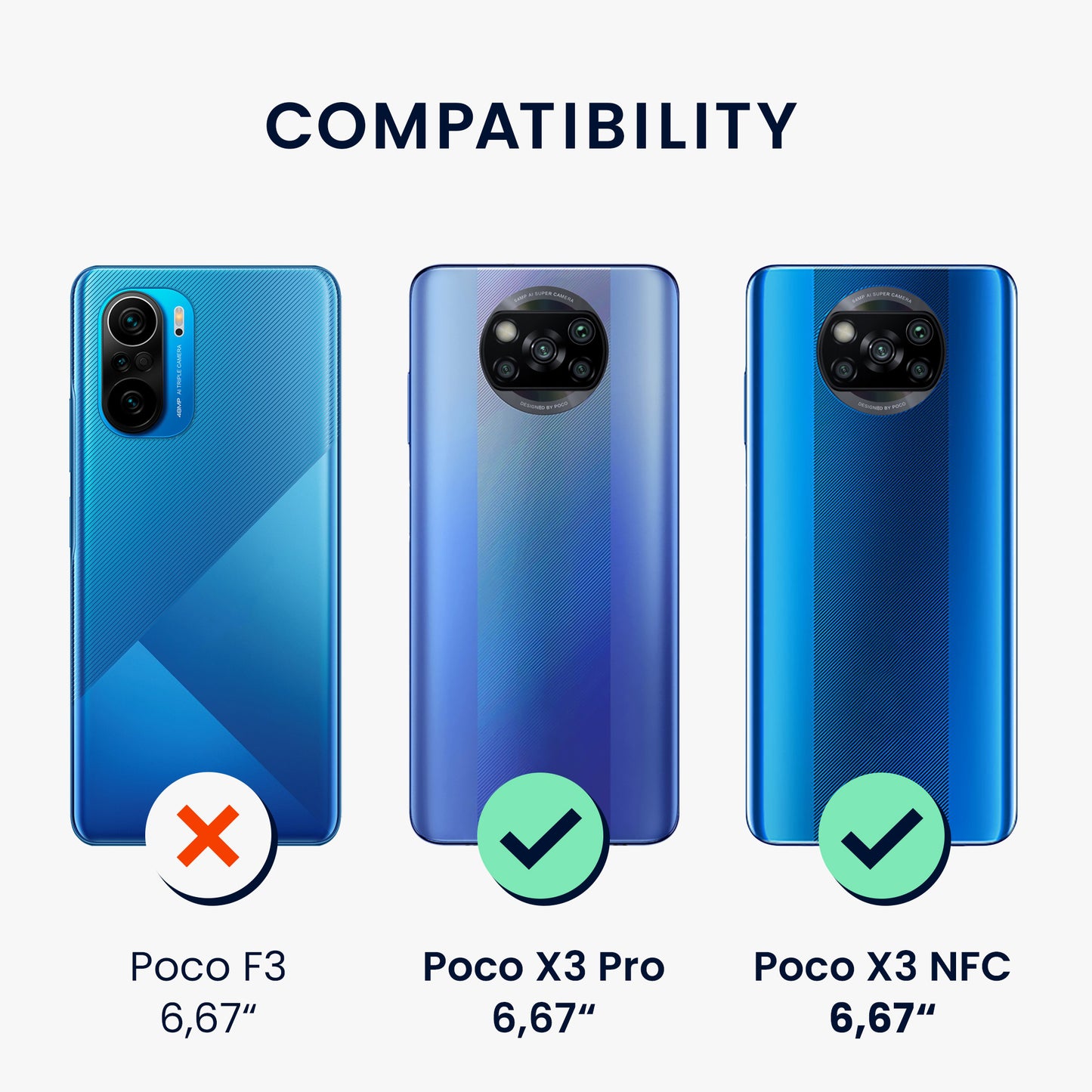 kwmobile Hülle kompatibel mit Xiaomi Poco X3 NFC / Poco X3 Pro - Handyhülle - Handy Schutzhülle - Smartphone Cover