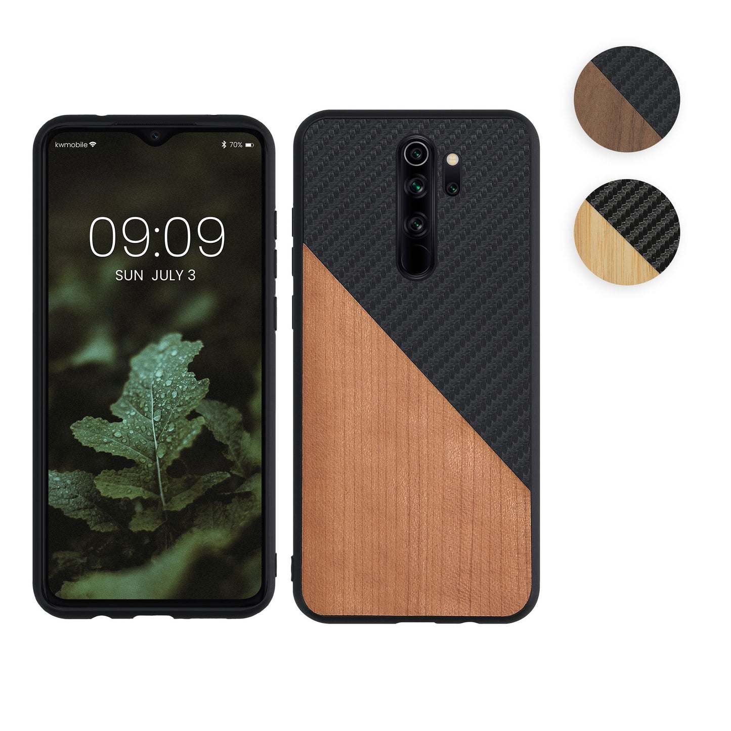 kwmobile Hülle kompatibel mit Xiaomi Redmi Note 8 Pro - Handyhülle - Handy Schutzhülle - Smartphone Cover - Hellbraun Schwarz Hellbraun  [dsg03]