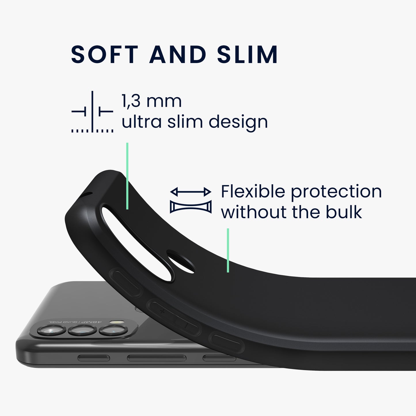 kwmobile Handyhülle für Motorola Moto E40 Hülle - Kabelloses Laden - Schutzhülle Cover