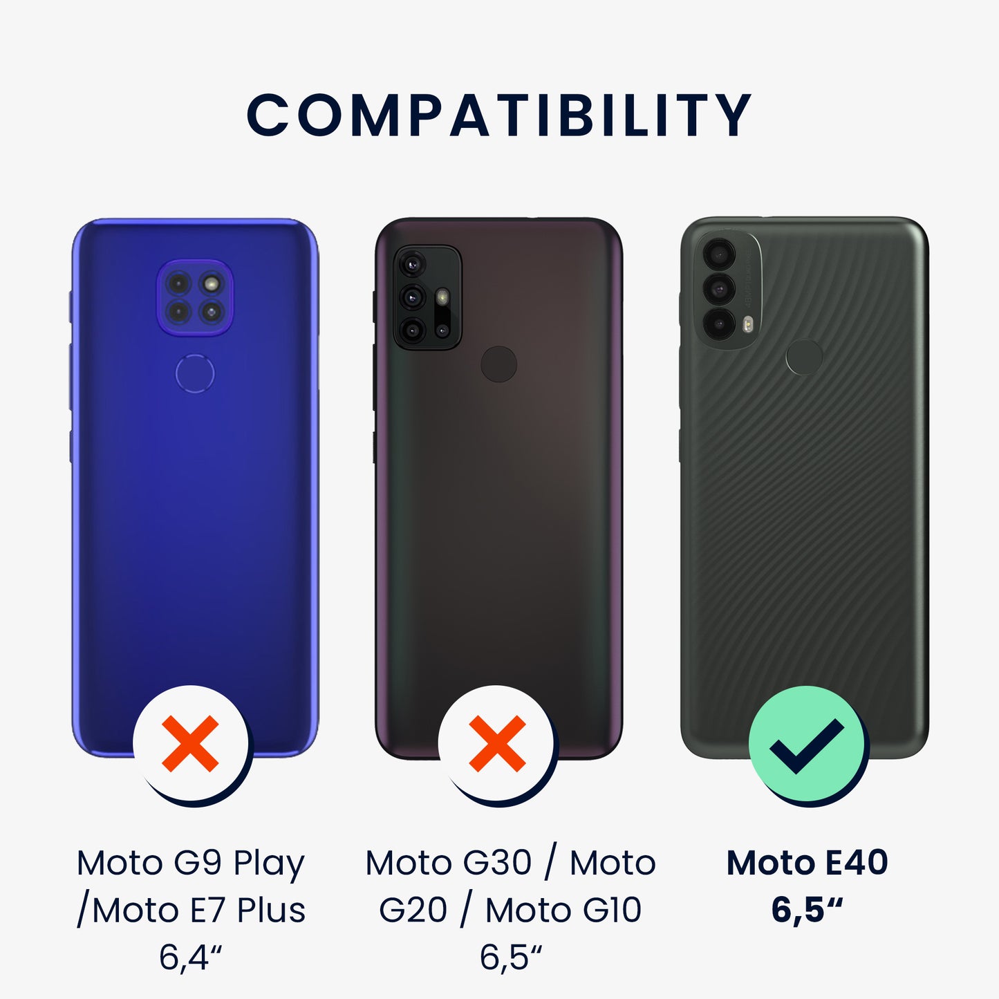 kwmobile Handyhülle für Motorola Moto E40 Hülle - Kabelloses Laden - Schutzhülle Cover