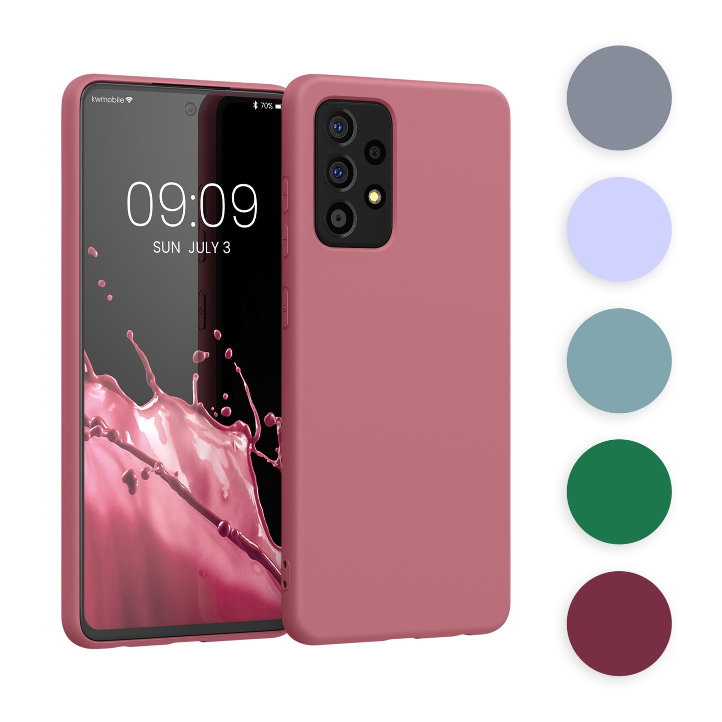 kwmobile Hülle kompatibel mit Samsung Galaxy A52 / A52 5G / A52s 5G Hülle - gummierte TPU Silikon Handyhülle - Schutzhülle für kabelloses Laden - Case in Dark Rose Dark Rose  