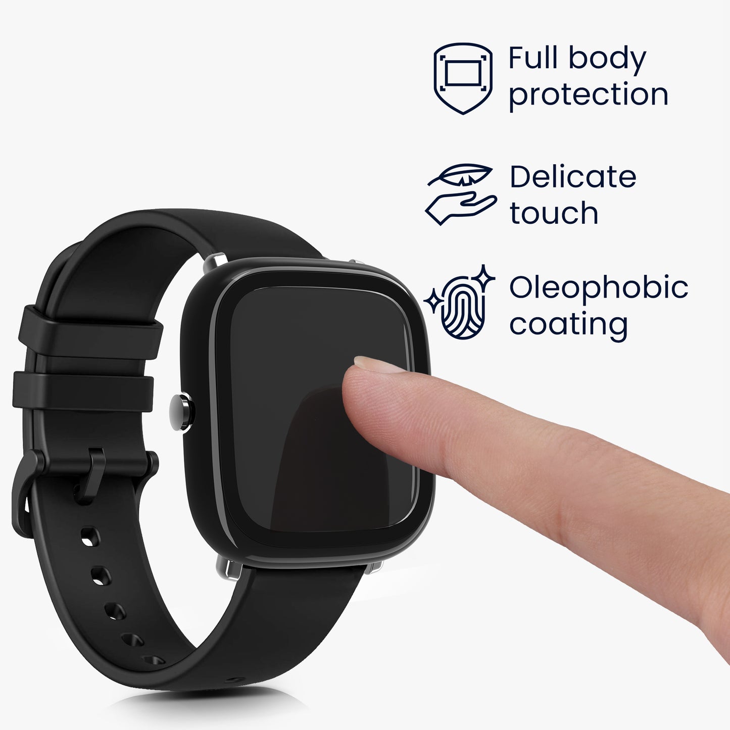 kwmobile Glas Hülle für Huami Amazfit GTS 2 Mini Schutzhülle Fullbody Fitnesstracker Case Set