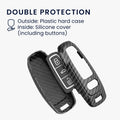 kwmobile Autoschlüssel Hülle kompatibel mit Audi A6 A7 A8 Q7 Q8 3-Tasten Autoschlüssel Keyless Hardcover Schutzhülle Schlüsselhülle Cover