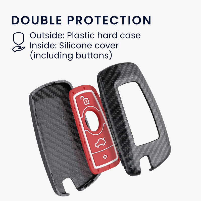kwmobile Autoschlüssel Hülle kompatibel mit BMW 3-Tasten Funk Autoschlüssel (nur Keyless Go) Hardcover Schutzhülle Schlüsselhülle Cover