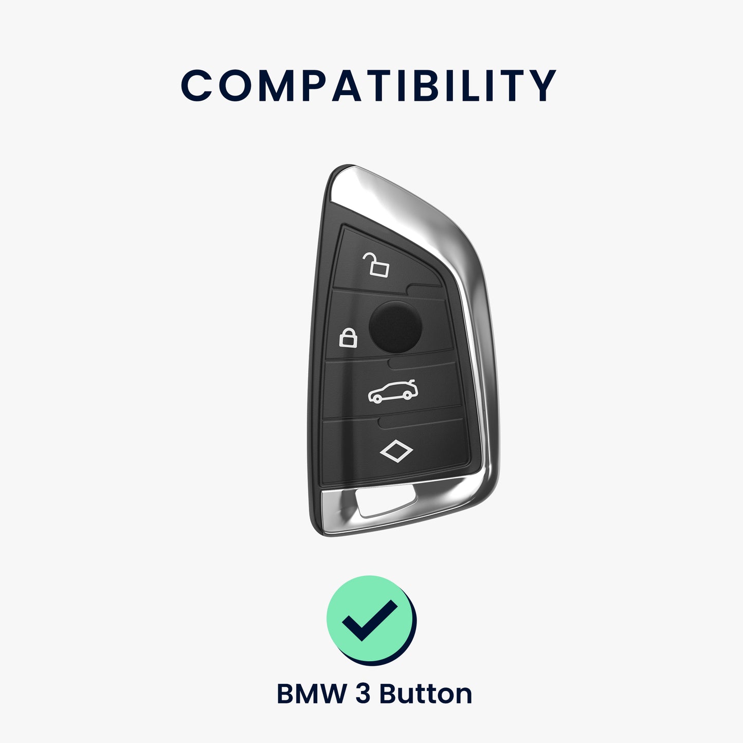 kwmobile Autoschlüssel Hülle kompatibel mit BMW 3-Tasten Smart Key Autoschlüssel Hardcover Schutzhülle Schlüsselhülle Cover