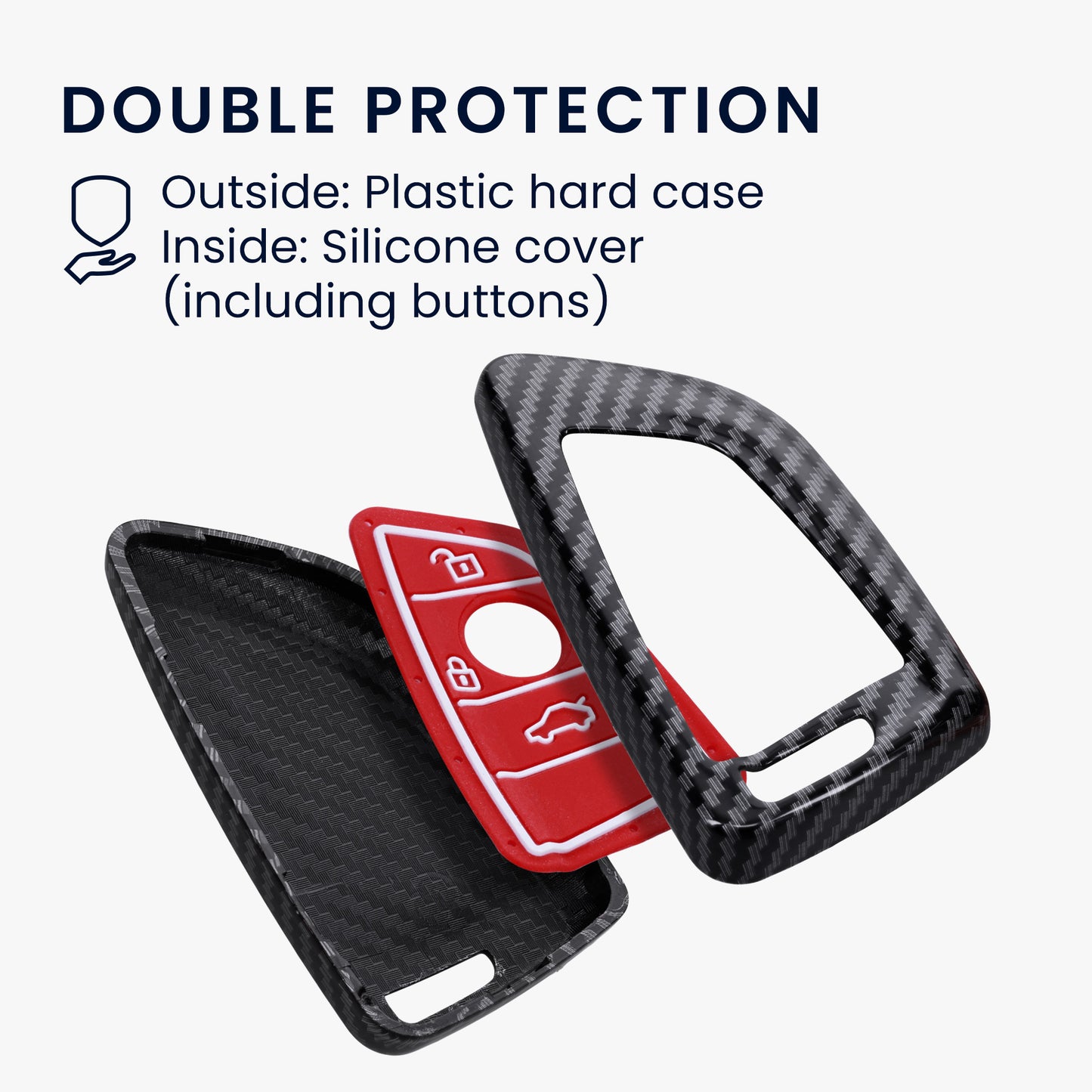 kwmobile Autoschlüssel Hülle kompatibel mit BMW 3-Tasten Smart Key Autoschlüssel Hardcover Schutzhülle Schlüsselhülle Cover