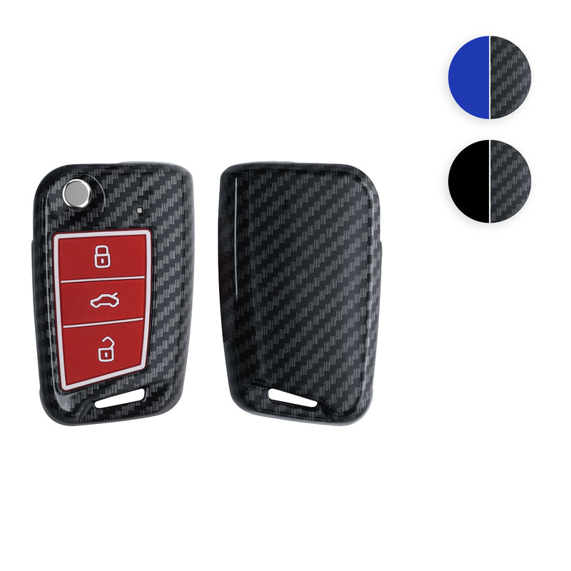 kwmobile Autoschlüssel Hülle kompatibel mit VW Golf 7 MK7 3-Tasten Autoschlüssel - Hardcover Schutzhülle Schlüsselhülle Cover in Schwarz Schwarz  [dsg03]