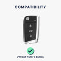 kwmobile Autoschlüssel Hülle kompatibel mit VW Golf 7 MK7 3-Tasten Autoschlüssel Hardcover Schutzhülle Schlüsselhülle Cover
