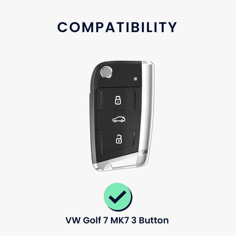 kwmobile Autoschlüssel Hülle kompatibel mit VW Golf 7 MK7 3-Tasten Autoschlüssel Hardcover Schutzhülle Schlüsselhülle Cover