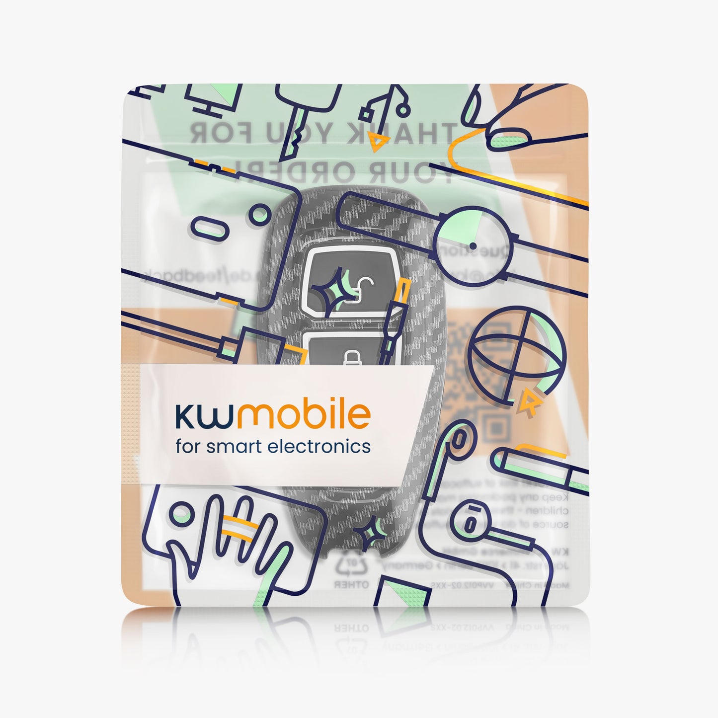 kwmobile Autoschlüssel Hülle kompatibel mit Ford 3-Tasten Autoschlüssel Keyless Go Hardcover Schutzhülle Cover