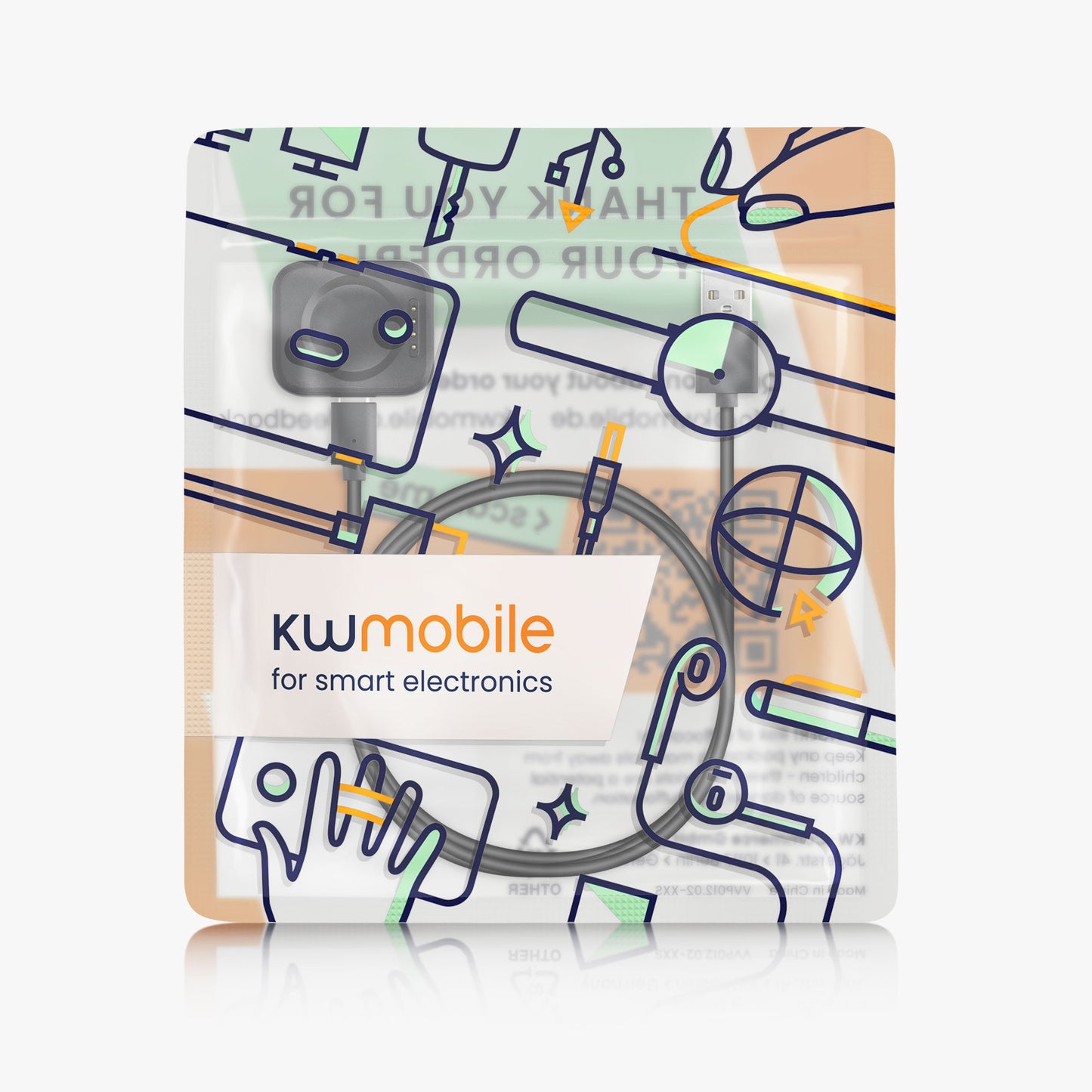 kwmobile USB Kabel Charger kompatibel mit Oppo Watch 2 (42mm 46mm) / Watch X / Watch 4 Pro Ladekabel - Smart Watch Ersatzkabel - Fitnesstracker Aufladekabel