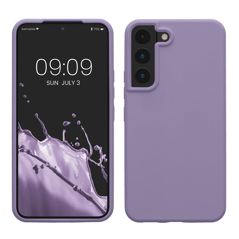 kwmobile Schutzhülle kompatibel mit Samsung S22 Hülle Silikon Case Handyhülle weiche Oberfläche kabelloses Laden