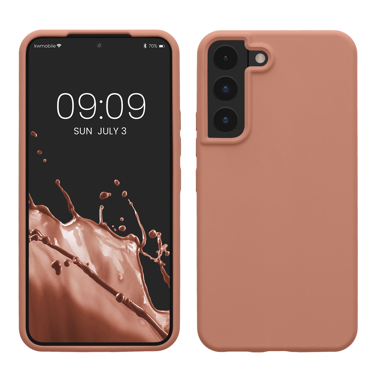 kwmobile Schutzhülle kompatibel mit Samsung S22 Hülle Silikon Case Handyhülle weiche Oberfläche kabelloses Laden