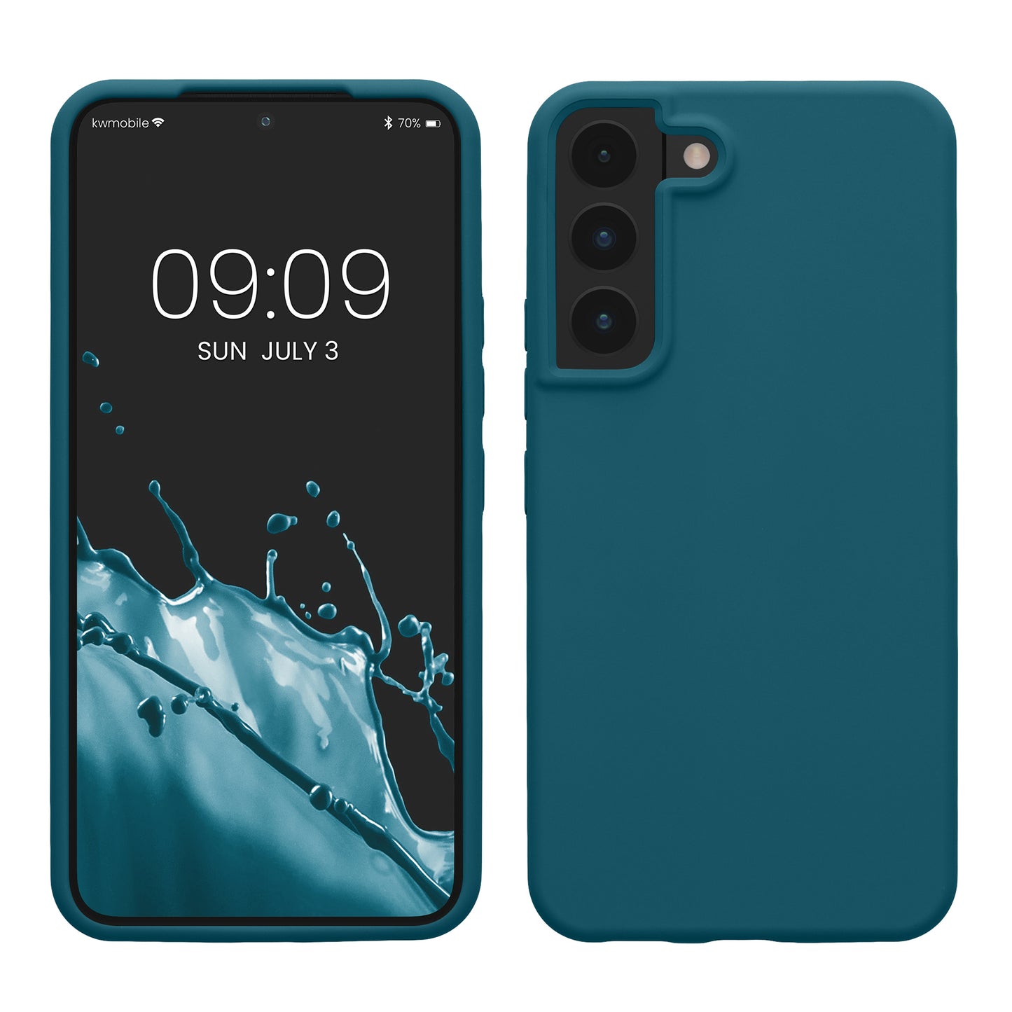 kwmobile Schutzhülle kompatibel mit Samsung S22 Hülle Silikon Case Handyhülle weiche Oberfläche kabelloses Laden