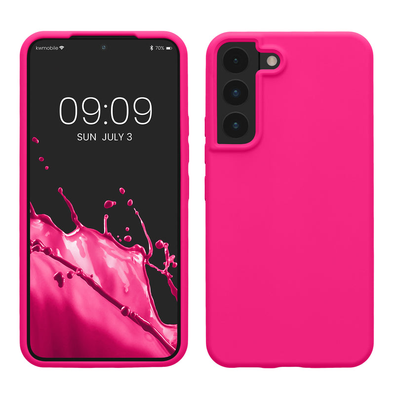 kwmobile Schutzhülle kompatibel mit Samsung S22 Hülle Silikon Case Handyhülle weiche Oberfläche kabelloses Laden