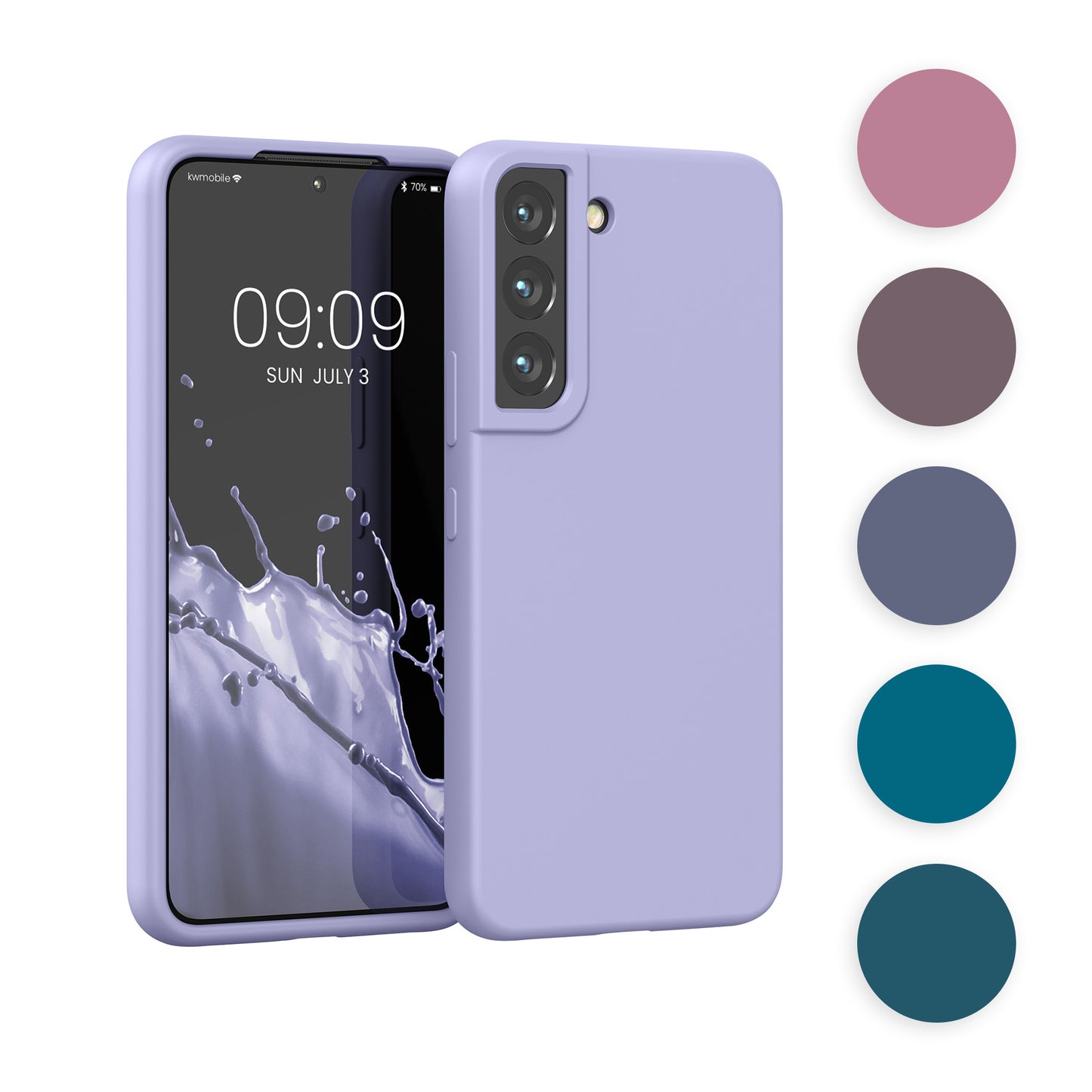 kwmobile Schutzhülle kompatibel mit Samsung S22 Hülle - Silikon Case Handyhülle S22 - Handyhülle Samsung S22 weiche Oberfläche - kabelloses Laden - Pastell Koralle Pastell Koralle  