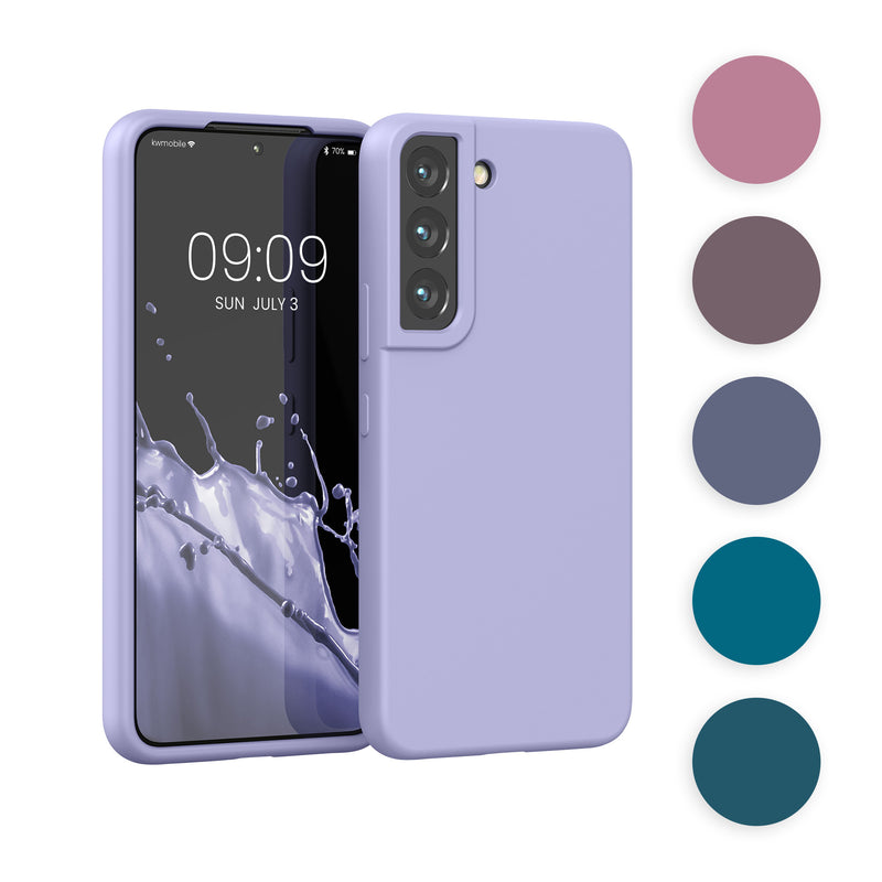 kwmobile Schutzhülle kompatibel mit Samsung S22 Hülle - Silikon Case Handyhülle S22 - Handyhülle Samsung S22 weiche Oberfläche - kabelloses Laden - Pastell Koralle Pastell Koralle  