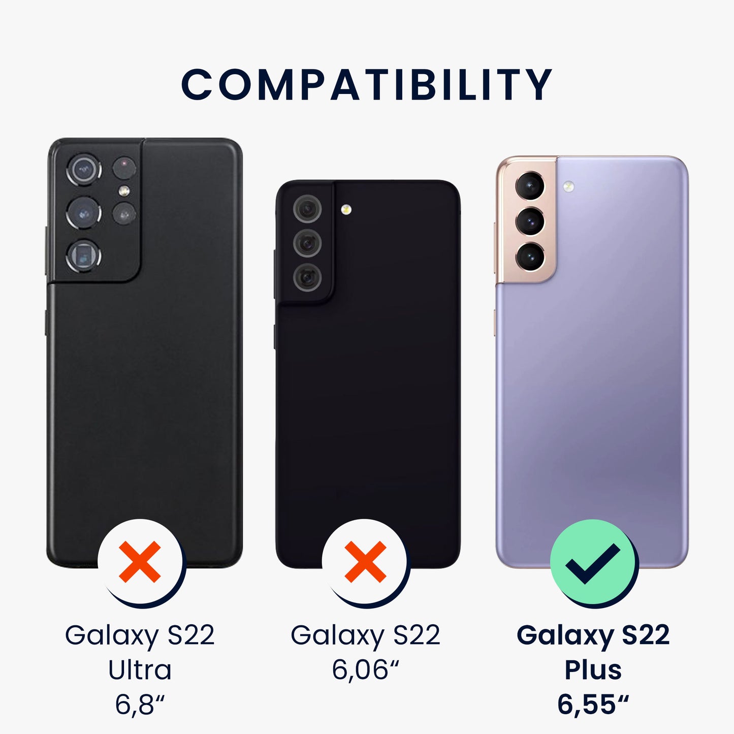 kwmobile Handyhülle für Samsung Galaxy S22 Plus Hülle Silikon Case Schutzhülle Cover
