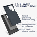 kwmobile Handyhülle für Samsung Galaxy S22 Ultra Hülle - Case Silikon - Kabelloses Laden - Schutzhülle Cover