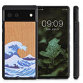Holz Hardcase mit TPU Bumper für Google Pixel 6 Holz Japanische Welle