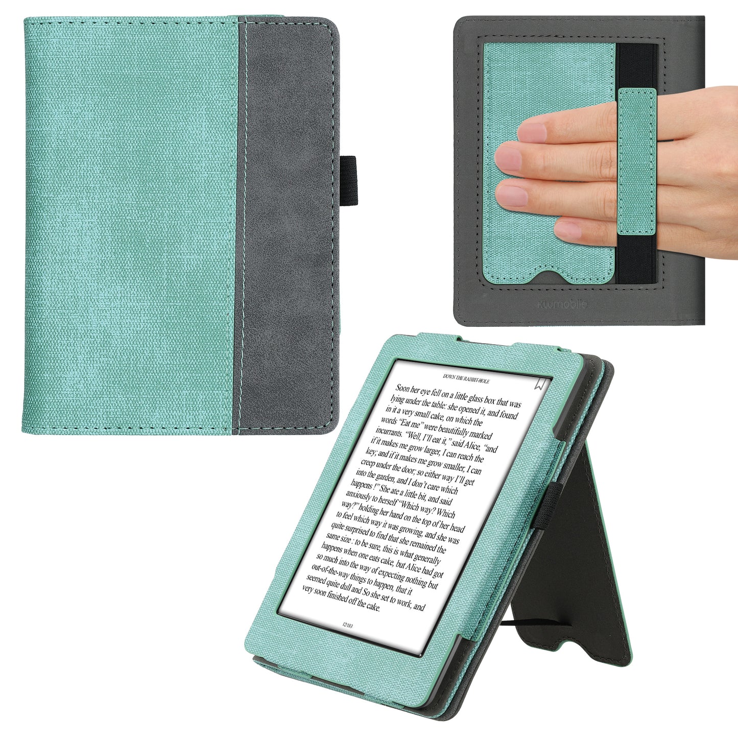 kwmobile Flip Hülle kompatibel mit Kobo Glo HD / Touch 2.0 - Handschlaufe - Cover