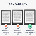 kwmobile Flip Hülle kompatibel mit Kobo Aura H2O Edition 2 - Handschlaufe - Cover