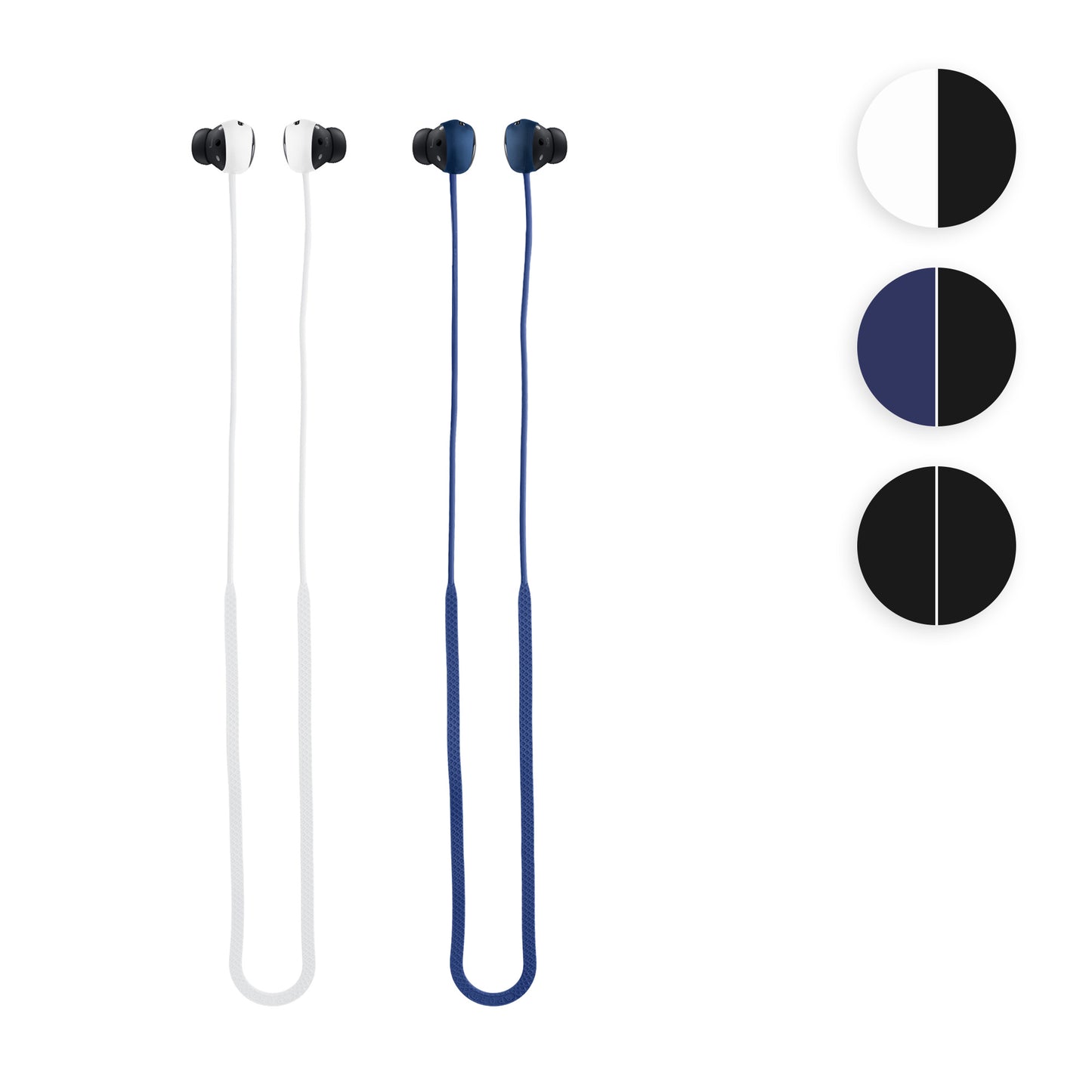 kwmobile 2x Halteband kompatibel mit Samsung Galaxy Buds Pro Headphones - Kopfhörer Halter Band Strap in Schwarz Schwarz Schwarz  [dsg01]