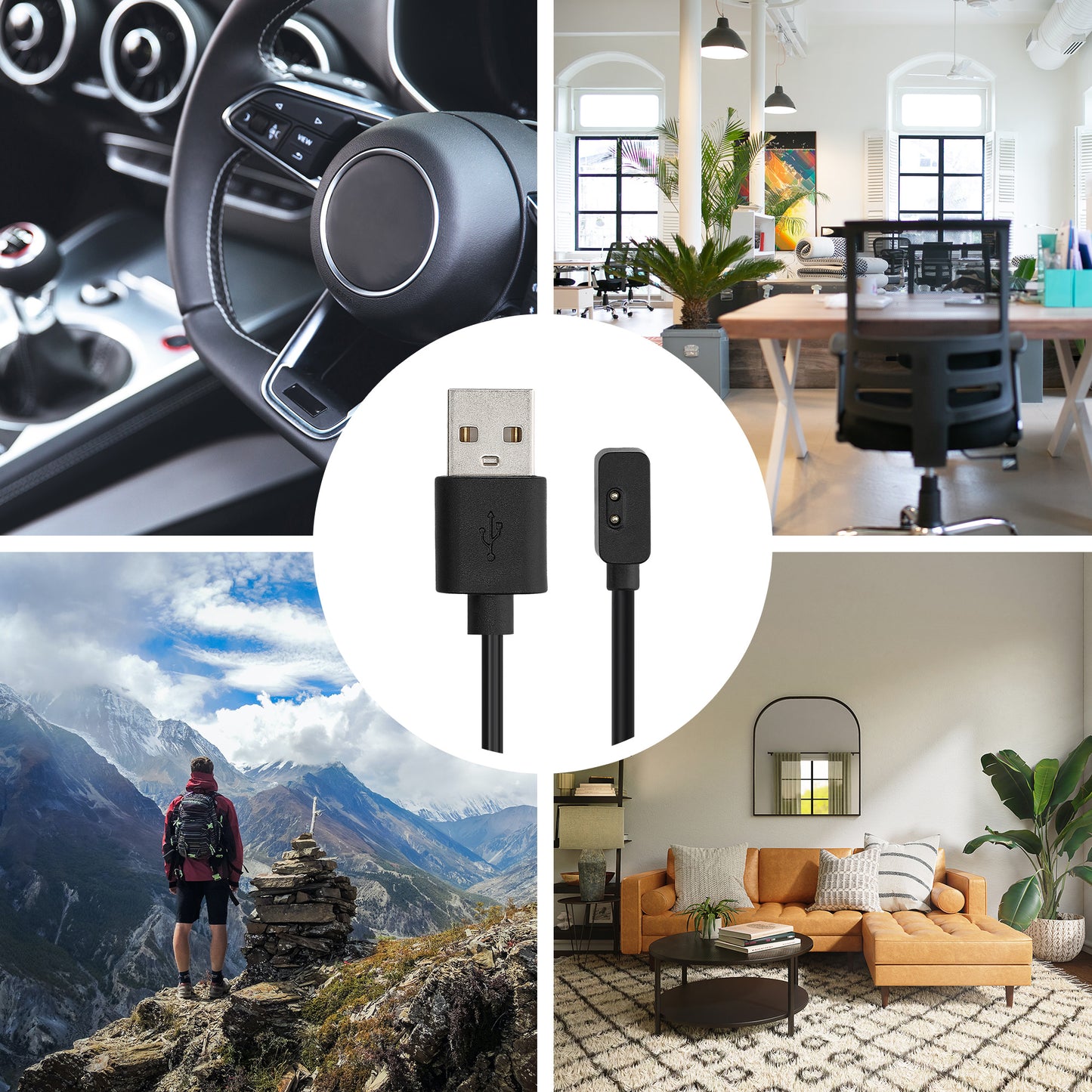 kwmobile USB Kabel Charger kompatibel mit Xiaomi Redmi Watch 2 Lite / Redmi Watch 3 / Band 7 Pro / Smart Band Pro Ladekabel Smart Watch Ersatzkabel Fitnesstracker Aufladekabel