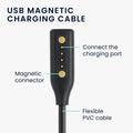 kwmobile USB Ladekabel kompatibel mit Bose Frames - Kabel für Audio Sonnenbrille Ersatzkabel