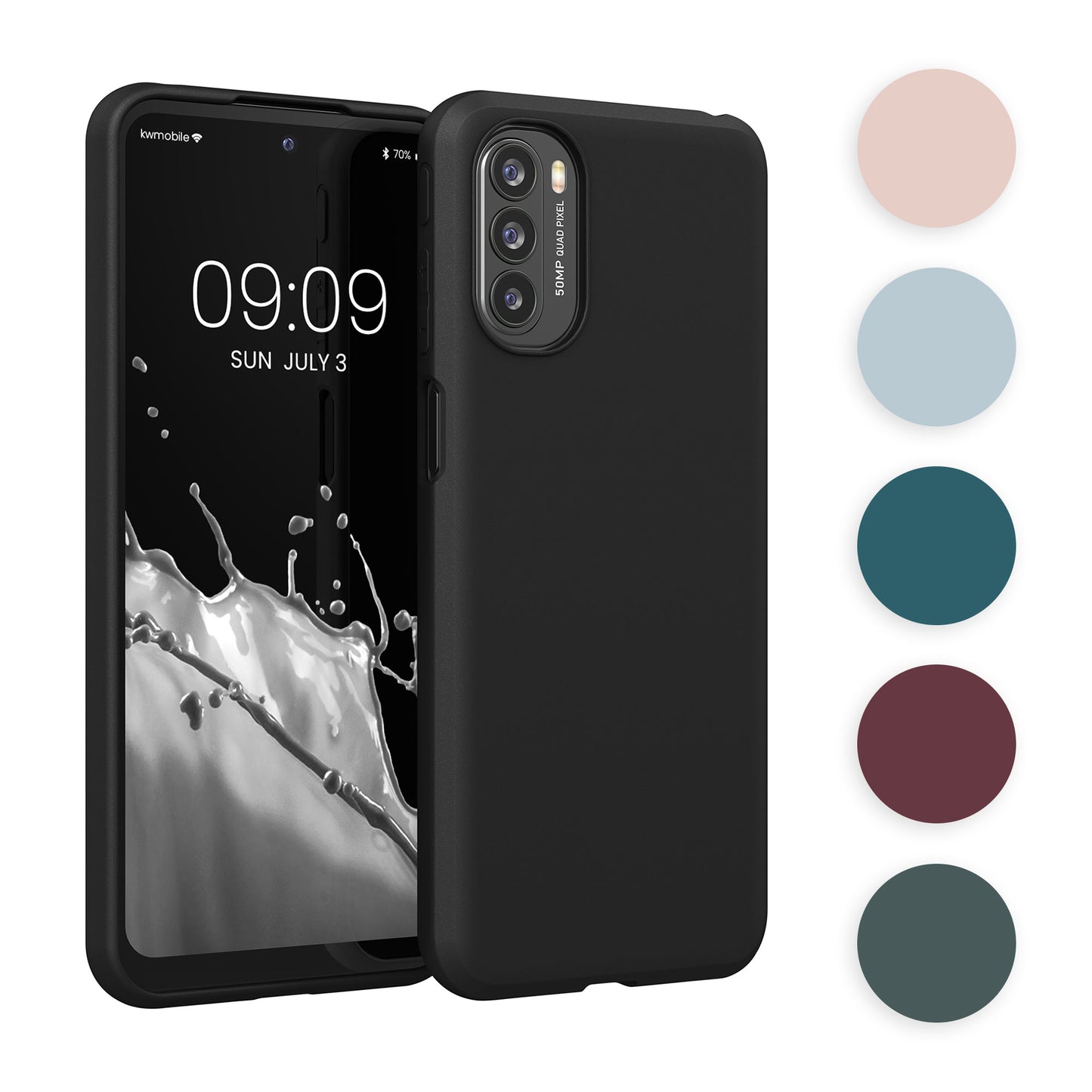 kwmobile Hülle kompatibel mit Motorola Moto G31 / Moto G41 Hülle - weiches TPU Silikon Case - Cover geeignet für kabelloses Laden - Petrol Petrol  