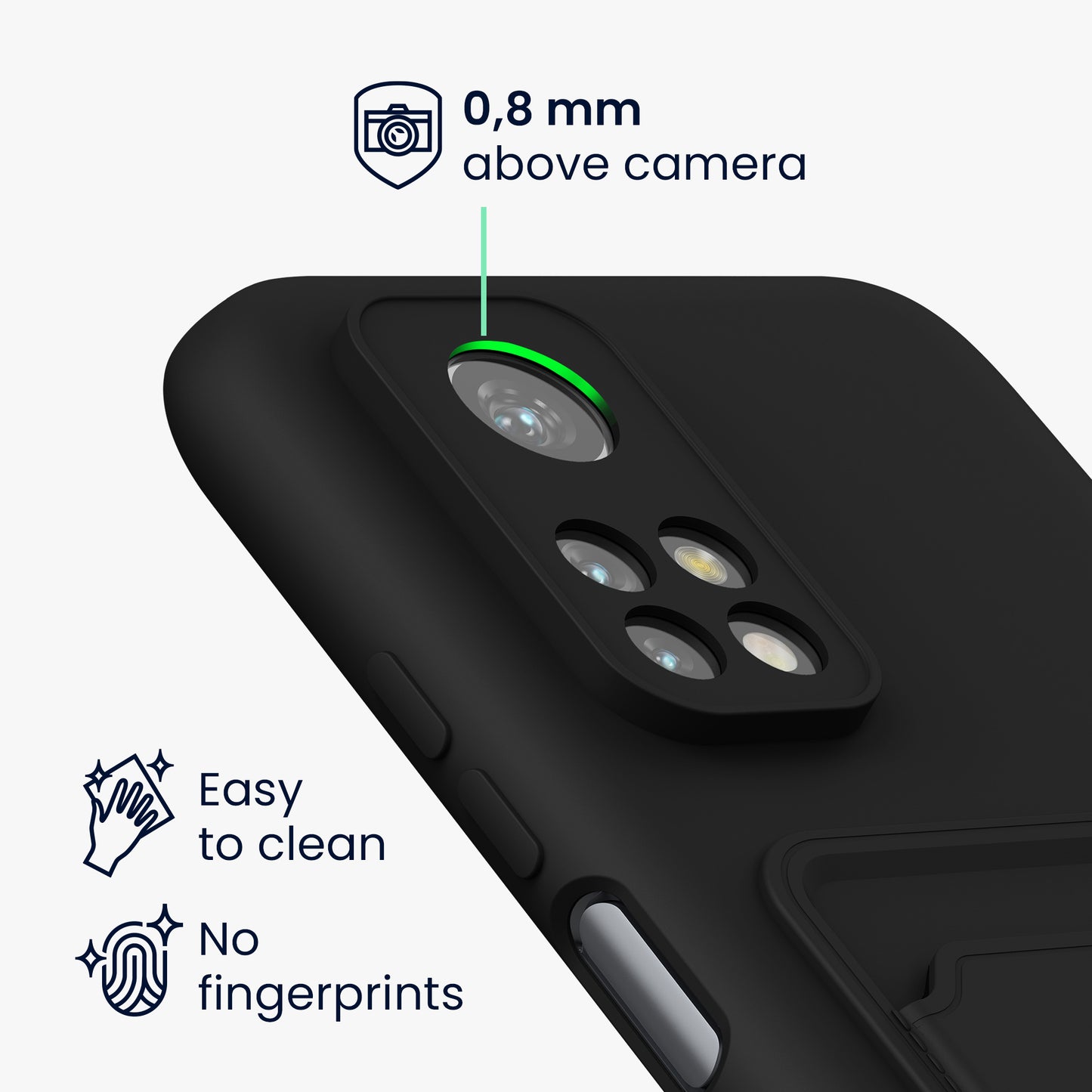 kwmobile Handyhülle kompatibel mit Xiaomi Mi 10T / Mi 10T Pro Hülle - Handy Cover mit Fach für Karten
